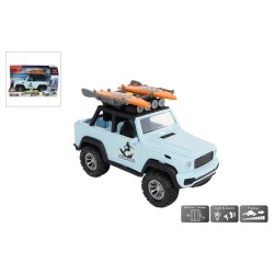 Voiture 4x4 avec 2 planches de surf plastique friction lumineuse et sonore 21 cm